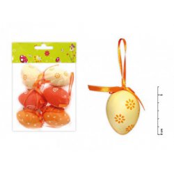 Ozdoba jajka plastik 6cm/6szt pomarańczowe